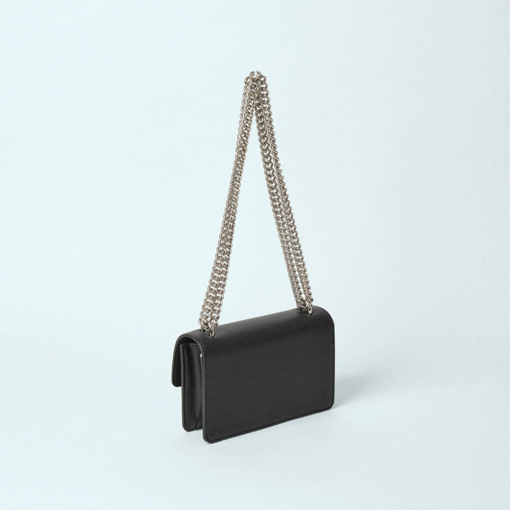 Mini Shoulder Strap In Ecopelle nero