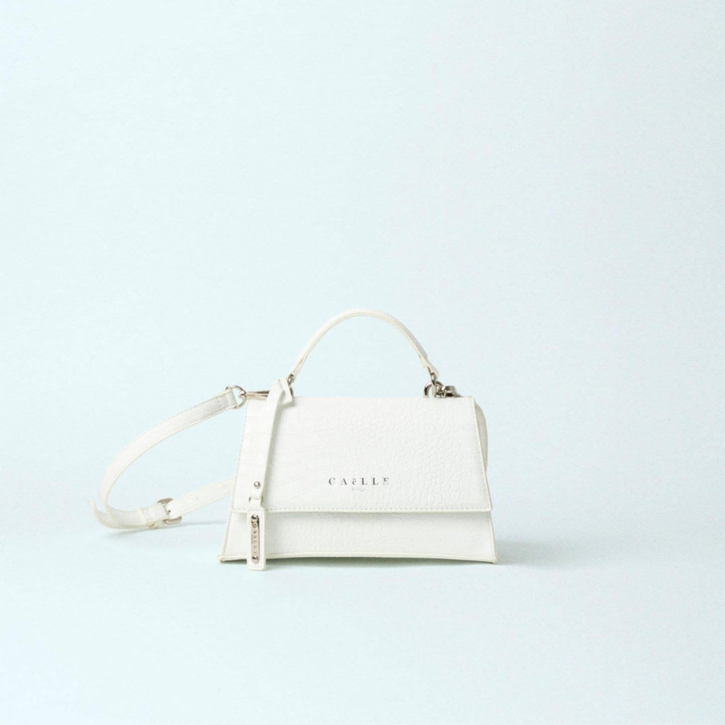 Regular Shoulder Strap Ecopelle Effetto Cocco bianco